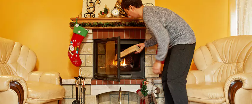Rusted Metal Fireplace Restoration in Westmont, California